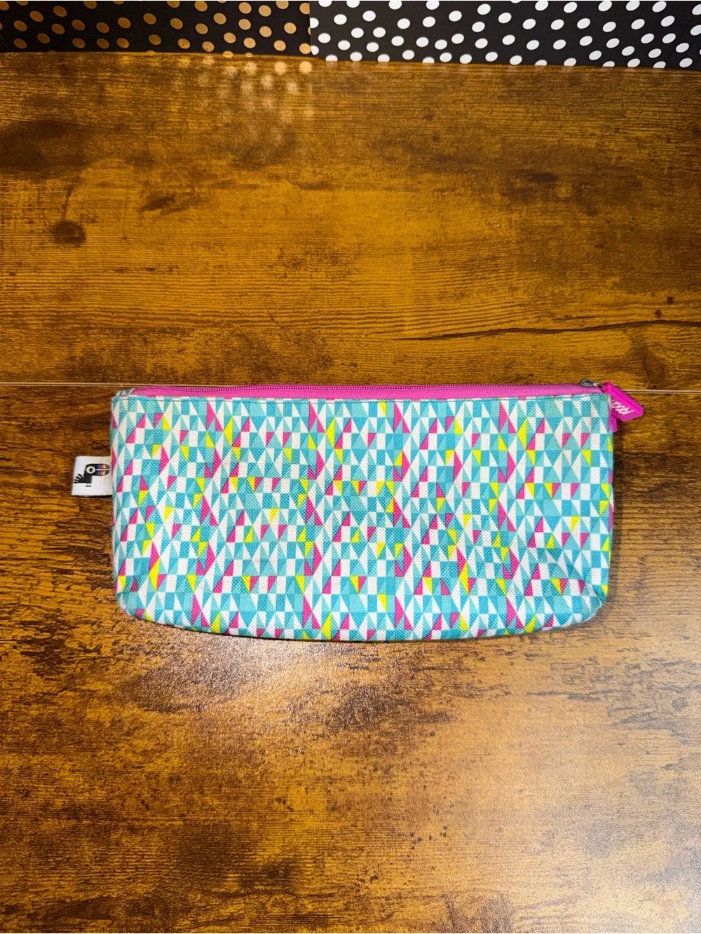 Yoobi Kids Geometric Pencil Pouch in Pink & Teal